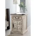 Produktbild: Massivmoebel24 Nachttisch Nachttisch Mango / Akazie 45x40x60 weiß gewachst CASTLE-ANTIK #259 weiß