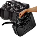 Produktbild: BW® Kraftstoffkanister Metall Benzinkanister 3x 10 Liter mit Ausgießer - Schwarz - RAL 9005 - TÜV-geprüft und UN-Zulassung - Made in Europe
