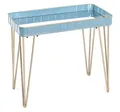 Produktbild: Haku Beistelltisch gold-blau Wohnzimmertisch Abstelltisch Couchtisch Metalltisch