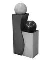 Produktbild: Dehner Gartenbrunnen Ying Yang mit LED Beleuchtung, ca. 94 x 41.5 x 24 cm, Polyresin, grau