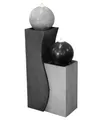 Produktbild: Dehner Gartenbrunnen Ying Yang mit LED, solarfähig, 94 x 41.5 x 24 cm, Polyresin, 41,5 cm Breite, ästhetisches Kunststein-Wasserspiel inkl. Beleuchtung, Pumpe und Trafo