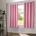 Produktbild: heimtexland ® 1 Paar Thermo- Verdunklungsgardinen Ösenschal Vorhänge Verdunkelnd Isolierend Blickdicht Verdunkelungsvorhänge Rosa HxB 145x135 Typ139