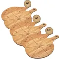 Produktbild: hausleben Pizzateller 33cm holz (2er-3er-4er Set) Pizzabrett groß mit Griff, Platzteller, Pizzabrett rund, pizza holzbrett, pizza plate, pizza schneiderbrett, Serviceteller (6er Set)