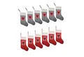 Produktbild: hausleben Hängedekoration Weihnachtsstrumpf Set – 42 cm aus Filz (12 St), Nikolausstrumpf zum Aufhängen und Befüllen – 6 Rot+ 6 Grau