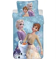 Produktbild: Disney Frozen Bettwäsche Frozen Bettwäsche Eiskönigin Anna Elsa Kissen Bettdecke 135/140x200cm, Baumwolle, 2 teilig, Wendemotiv mit Reißverschluss