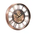 Produktbild: Wanduhr mit echtem Bewegungsgetriebe Zahnrädern, modern, 53,3 cm, industriell Steampunk, groß, Metall,Wanduhr für Wohnzimmer, Dekor, Büro ,Küche, antike Bronze, Kupfer römische oder arabische Ziffern
