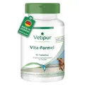 Produktbild: Vetipur Vita-Formel - 90 Tabletten - Rundumversorgung mit Ginseng, Teufelskralle, Ingwer, Mariendistel, Löwenzahn, Brennnessel, Weissdorn und Gingko Biloba - Futterergänzung für Hunde