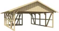 Produktbild: Skanholz Doppelcarport Schwarzwald, BxT: 684x772 cm, 220 cm Einfahrtshöhe, mit Abstellraum 1, mit Dachschalung
