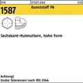 Produktbild: 100er PACK(Stk)  001587800000040000 Sechskanthutmutter DIN 1587 M 4 Polyamid nat