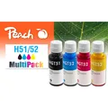 Produktbild: Peach Tinte HP CISS GT51/52 Multi-Pack C/M/Y/BK (BK) (0F321284)