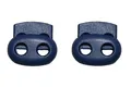 Produktbild: B2Q Kordelstopper Kordelklemme oval 2 Loch blau 2 Stück (0132)