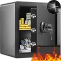 Produktbild: VEVOR Safe Tresor 1,8 Kubikfuß, Möbeltresor mit Feuerfester Geldtasche, Passwort & Schlüssel Digitaler Heimtresor Herausnehmbares Regal, Innenschrank, Wandtresor für Bargeld, Schmuck, Dokumente usw.