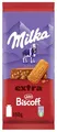 Produktbild: Milka Schokolade Extra Biscoff – Alpenmilch-Schokolade mit knusprigen Lotus Biscoff-Keksstückchen – 190g