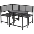 Produktbild: Merxx Gartenmöbel Eckbank Set Elos, 1 Eckbank, 1 Klappentisch 90 x 50 cm - Aluminium - Grau
