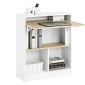 Produktbild: SoBuy Klapptisch mit Angebautem Schrank Schreibtisch Weißnatur 70x85x57cm FWT104-WN
