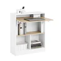 Produktbild: SoBuy FWT104-WN Klapptisch mit angebautem Schrank Klappbarer Tisch mit Schrank Faltbarer Tisch Schreibtischschrank Weiß und Natur BHT ca. 70x85x54cm