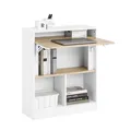 Produktbild: SoBuy Schreibtisch mit Klappbarer Arbeitsfläche Kompakter Computer und Arbeitstisch Schreibtisch Arbeitstisch Platzsparender Tisch für Homeoffice und Büro Weiß und Natur 70x57x85cm FWT104-WN