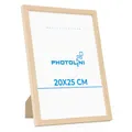 Produktbild: PHOTOLINI Bilderrahmen 20x25 Holz Natur aus MDF Poster-Rahmen, bruchsicheres Acrylglas, zum Aufhängen & Aufstellen, extra Zubehör - für Fotos & Poster