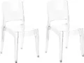 Produktbild: BELIANI Stuhlset 2 Stühle Transparent Kunststoff robuste Rückenlehne Armlos Stapelbar modernes Design