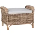 Produktbild: Rattan Hocker 'Panama' honig-braun 100% Baumwolle, Massivholz, Rattan Mango