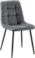 Produktbild: CLP Esszimmerstuhl Antibes | Samt | Gepolstert | Küchenstuhl | Metallbeine mit Bodenschonern | Belastbar bis 150 kg, Farbe:dunkelgrau