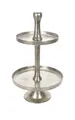 Produktbild: Etagere groß Metall silber Höhe 67 cm Servierplatte Servierständer Dekoständer