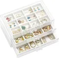 Produktbild: ProCase Schmuckbox Acryl Organizer Damen 3 Schubladen Ringe Ohrringe Weiß