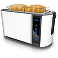 Produktbild: Arendo Toaster, Edelstahl, mit Brötchenaufsatz, Display & Touch, wärmeisoliert, verschiedene Schlitze