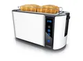 Produktbild: Arendo Toaster, Edelstahl, mit Brötchenaufsatz, Display & Touch, wärmeisoliert, verschiedene Schlitze