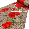 Produktbild: ANRO Küchenteppich Küchenläufer Teppich Läufer Küche waschbar rutschfest Mohnblumen Abwaschbar 100 x 52cm