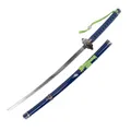 Produktbild: Katana Dekorative S5043 von Rin Okumura aus Blue Exorcist, inoffizielle Nachbildung, 107 cm Schwarze Stahlklinge, Blauer Wicklung am Griff mit schwarzer Rochenhautlederimitation, inklusive Ständer.