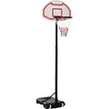 Produktbild: HOMCOM Basketballanlage Kinder höhenverstellbar 194-249cm rollbar wasserbefüllbar aus PE & Stahl in Schwarz für Garten & Spielplatz   Aosom.de
