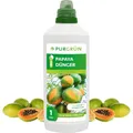 Produktbild: Purgrün® Bio-Papaya-Dünger 1 Liter – Organische Rezeptur – Premium-Flüssigdünger – NPK 4+1+7 – Mit Algenextrakt & Vinasse – Extra Kalium für gesundes Wachstum – Ohne tierische Inhaltsstoffe