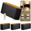 Produktbild: Wandleuchte JOBERO 4er Set schwarz gold Up Down mit G9 LED warmweiß