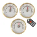 Produktbild: Lantelme 3 Stück Kühlschrankthermometer Selbstklebend Temperaturanzeige -10°C bis 50°C | Justierbar Ø 5,2cm Farbe Gold | Rund Analog Thermometer Set für Kühlschrank Weinkühlung (3)