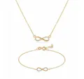 Produktbild: Suzan Gold Schmuckset Eterna Loop – 375 Gold Kette & Armband mit Infinity-Symbol