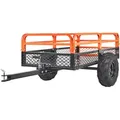 Produktbild: VEVOR Schwerlastbarer Rasentraktor Kippanhänger mit 680 kg Tragkraft, Anhängevorrichtung mit Kippbarer Ladefläche, Anhänger mit abklappbaren Seitenwänden, Oranger ATV UTV Kippanhänger Anhänger
