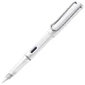 Produktbild: Lamy safari white Füller - Füllhalter mit ergonomischem Griff & polierter Stahlfeder in Strichbreite B - robuster ASA-Kunststoff - inkl. Tintenpatrone T 10 blau - Rechtshänder