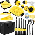 Produktbild: AOKITO Auto Reinigungsset - 20-Teiliges Autopflege Set für Innenraum und Außen - Autowaschset mit Bürsten, Polierschwämmen, Reinigungsgel und mehr - Praktische Tragetasche inklusive