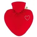 Produktbild: HUGO FROSCH 206 Wärmflasche Herz Velours, rot