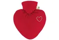 Produktbild: HUGO FROSCH Wärmflasche Herz 1,0l Veloursbezug rot