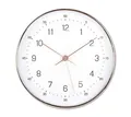 Produktbild: K&L Wall Art Wanduhr lautlose Shabby Chic Wanduhr Retro Uhr rund Ø 25cm Weiß Roségold Optik (ohne Tick-Geräusche, langlebiges Quarz Uhrwerk)