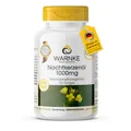 Produktbild: Nachtkerzenöl - mit 1000mg Nachtkerzenöl davon 650mg Linolsäure und 10mg Vitamin E - 120 Softgels - Deutsche Apothekenqualität - hochdosiert | Warnke Vitalstoffe