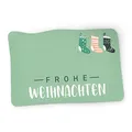 Produktbild: itenga 50x Geschenkaufkleber Frohe Weihnachten Aufkleber rechteckig beschriftbar für kurze Texte Namensschild Geschenkeaufkleber Etikett Sticker (Motiv Socken)
