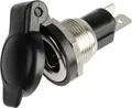 Produktbild: Herth + Buss Steckdose 1-polig, 6 – 24 V, 16 A, 2 x Flachsteckanschluss 6,3 mm, Aluminium, mit Masseanschluss, 51 306 726 11600542