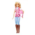 Produktbild: Barbie Puppe Malibu“ und Zubehör von Barbie Mysteries: Das geheimnisvolle Pferdeabenteuer“, inklusive Modepuppe, abnehmbarem Reitoutfit und Helm, HXJ38