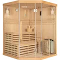 Produktbild: HOME DELUXE - Traditionelle Sauna - SKYLINE XL - 150 x 150 x 200 cm - für 2 - 3 Personen, Hemlocktanne, inkl. Saunaofen, Saunazubehör I Dampfsaun... - Naturbelassen