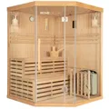 Produktbild: Traditionelle Sauna Skyline Xl - 150 X 150 Cm Für 3 Personen Sauna Saunakabine Ecksauna Massivholz - Home Deluxe