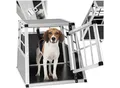 Produktbild: tectake® Hundetransportbox single, mit gerader Rückwand, verschließbare Gittertür, mit schützenden Kunststoffecken