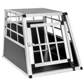 Produktbild: Hundetransportbox single mit gerader Rückwand Hundebox schwarz B-Ware